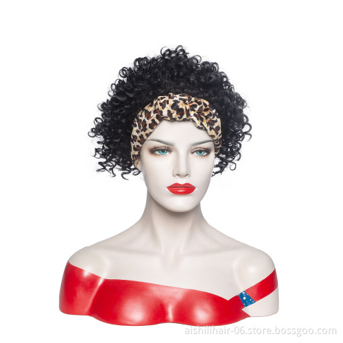 wholesale vendors headband wigs afro curly ombre burgundy to red color headband synthetic hair wigs for black women